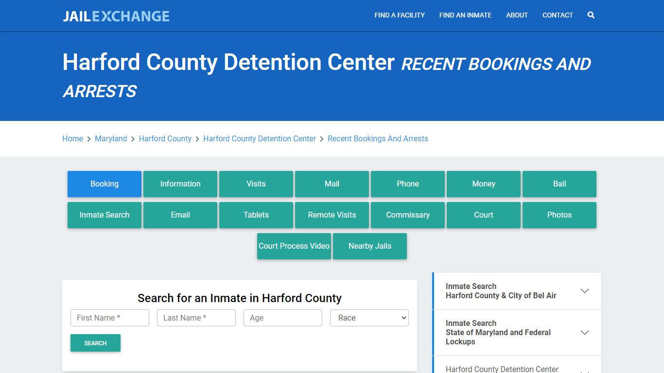 Harford County Detention Center Recent Bookings And Arrests - Jail Exchange